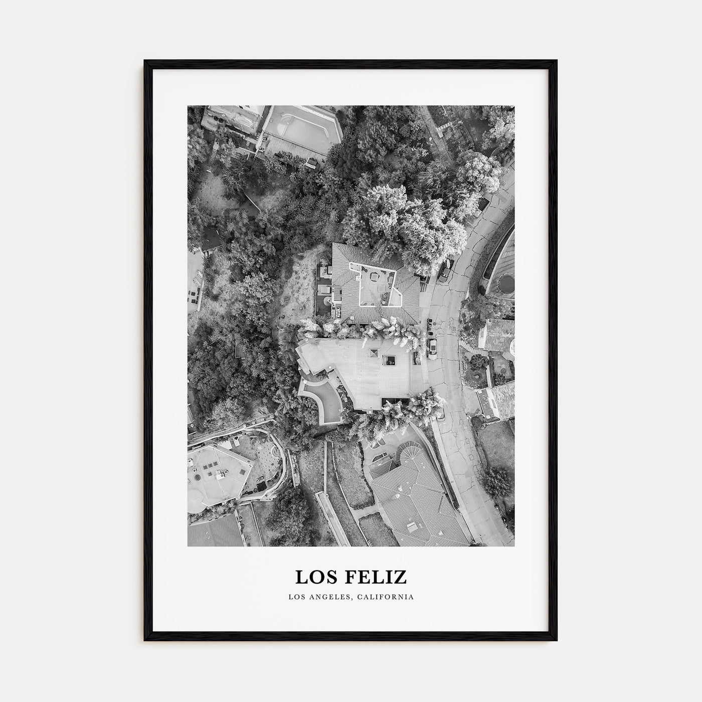 Los Feliz Portrait B&W Poster