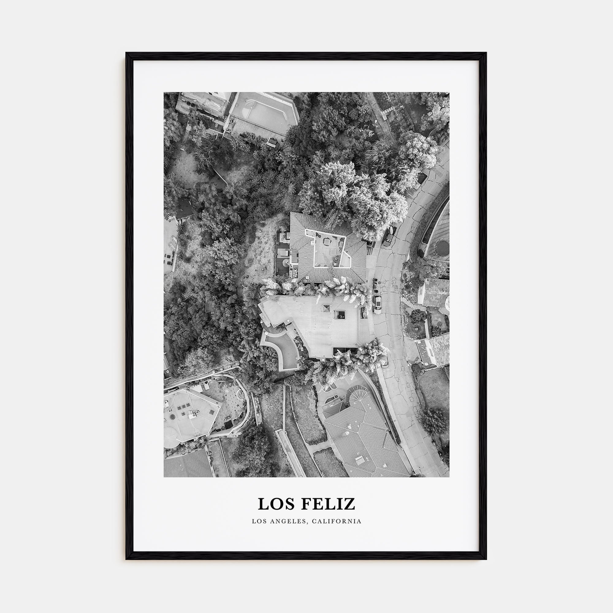 Los Feliz Portrait B&W Poster