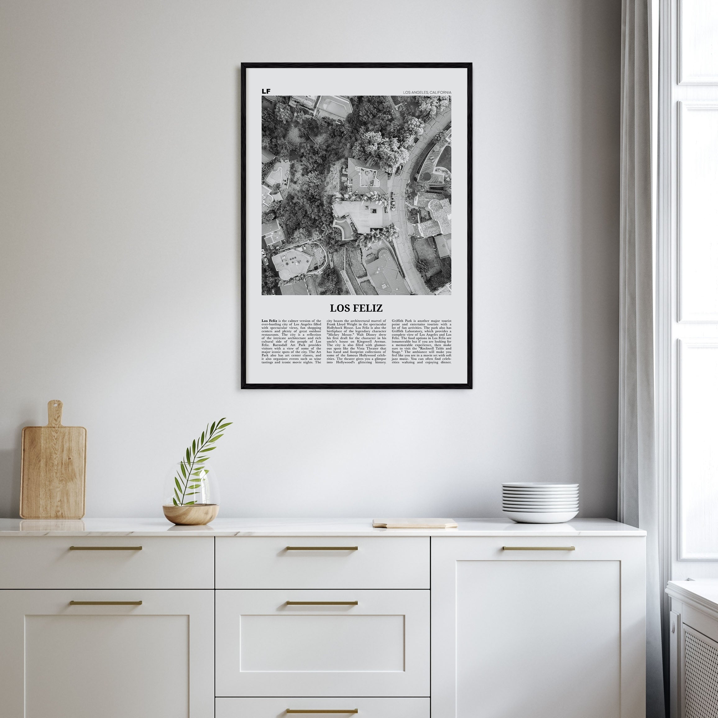 Los Feliz Travel B&W Poster