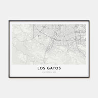 Los Gatos Map Landscape Poster