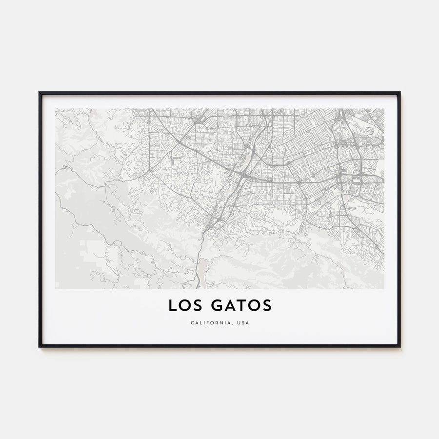 Los Gatos Map Landscape Poster
