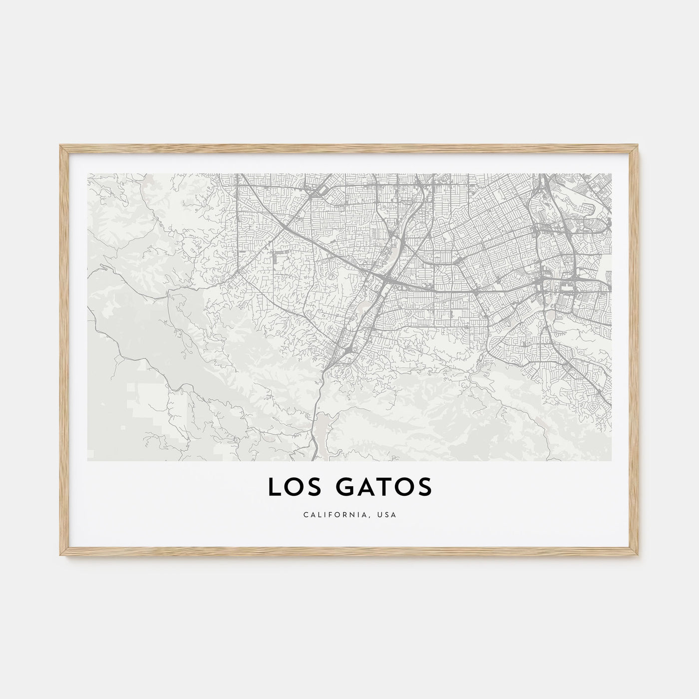 Los Gatos Map Landscape Poster