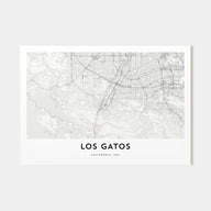 Los Gatos Map Landscape Poster