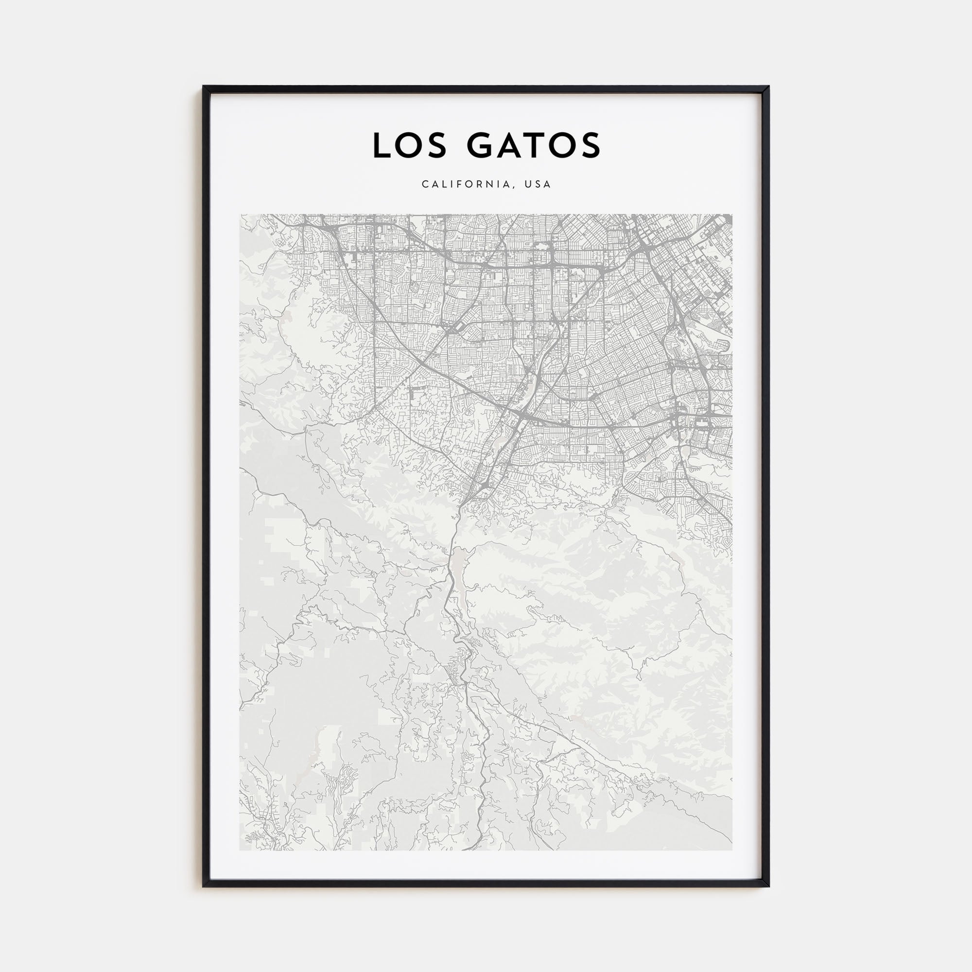 Los Gatos Map Portrait Poster