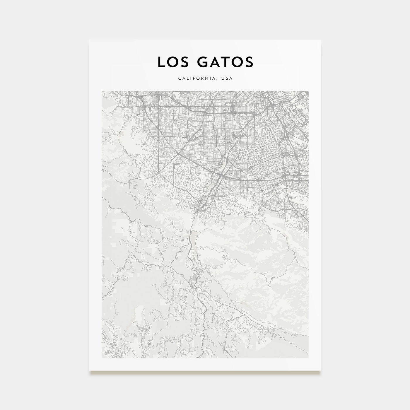 Los Gatos Map Portrait Poster