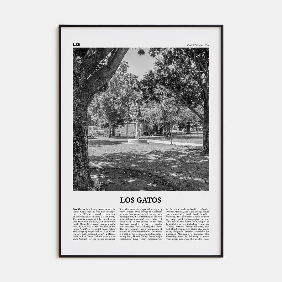 Los Gatos Travel B&W Poster