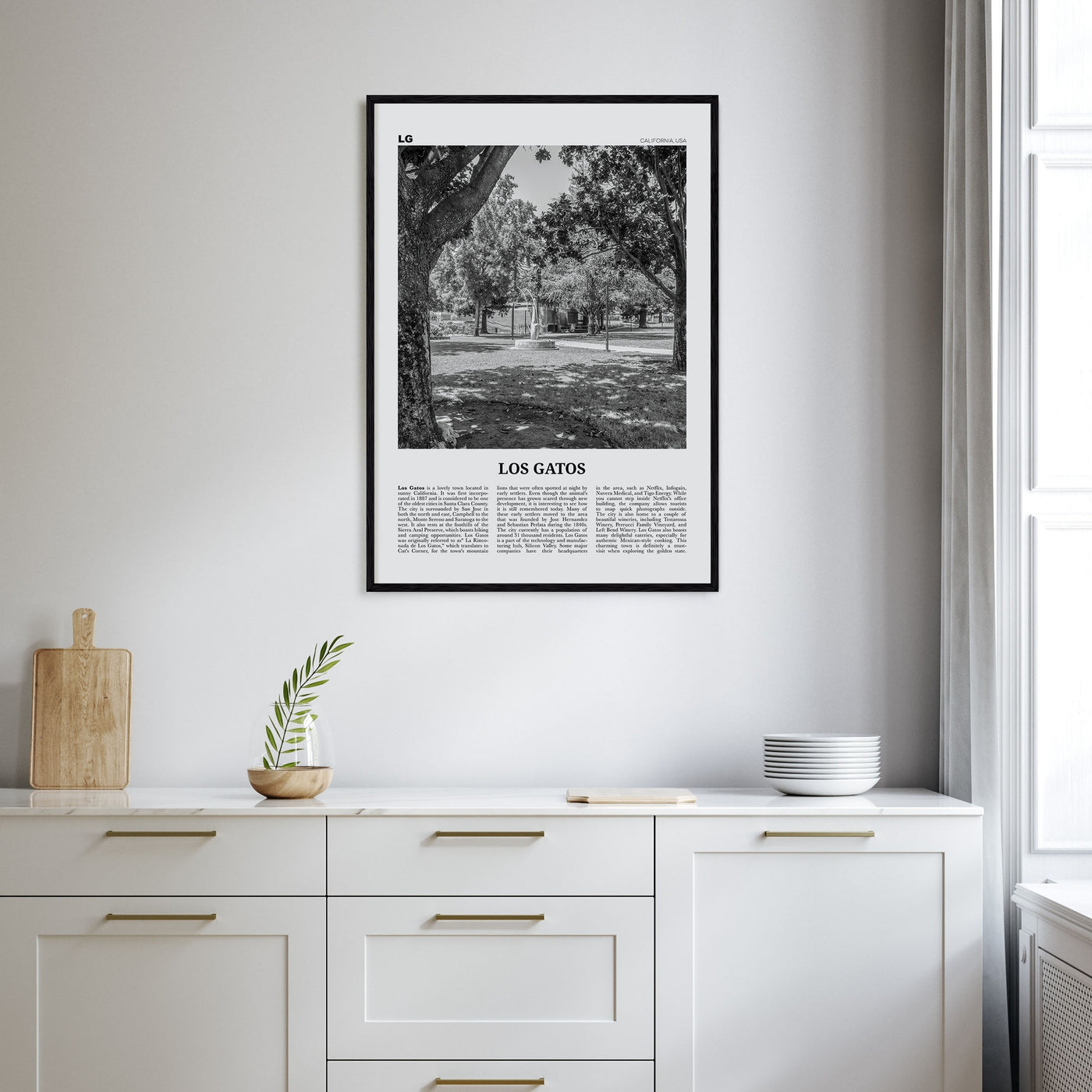 Los Gatos Travel B&W Poster