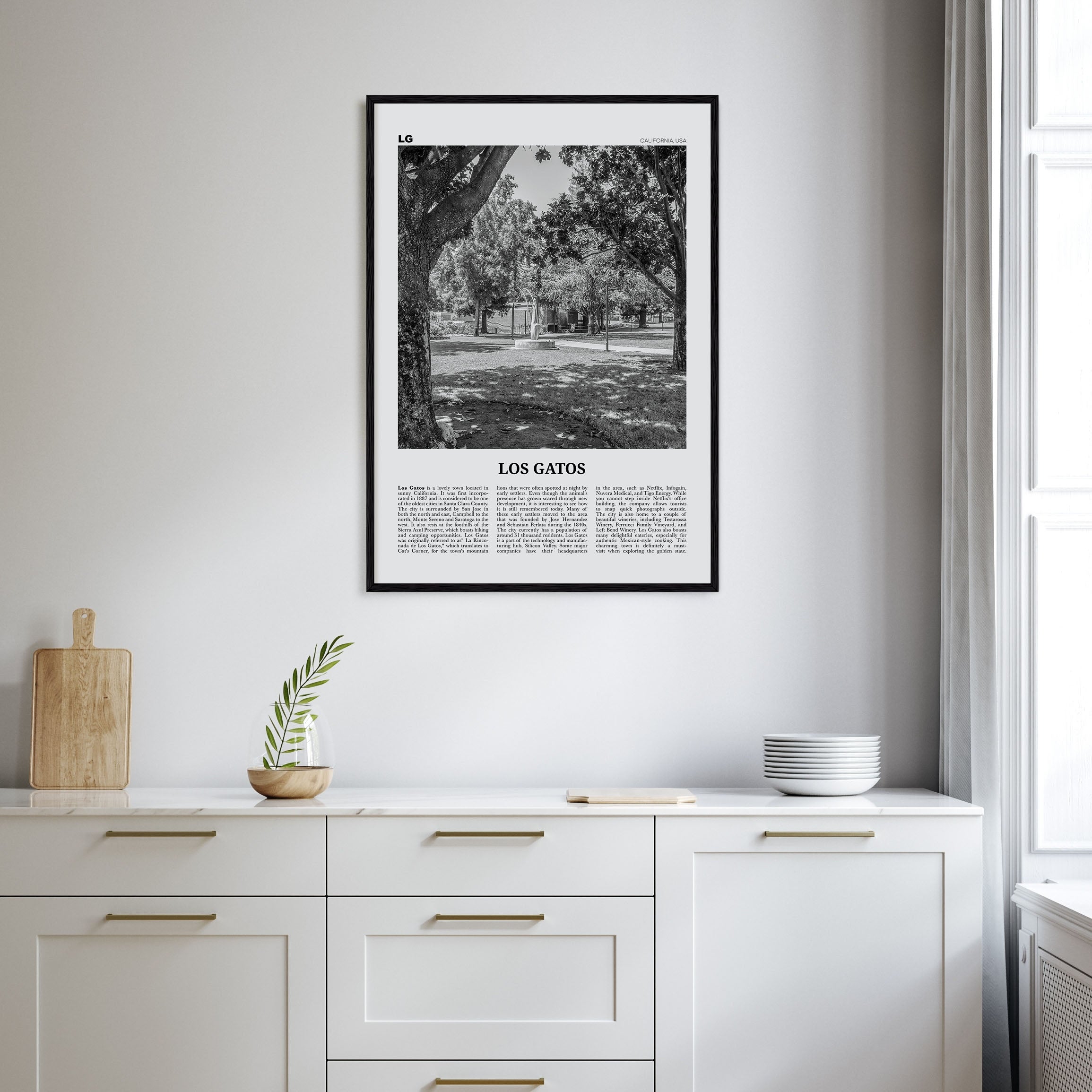 Los Gatos Travel B&W Poster
