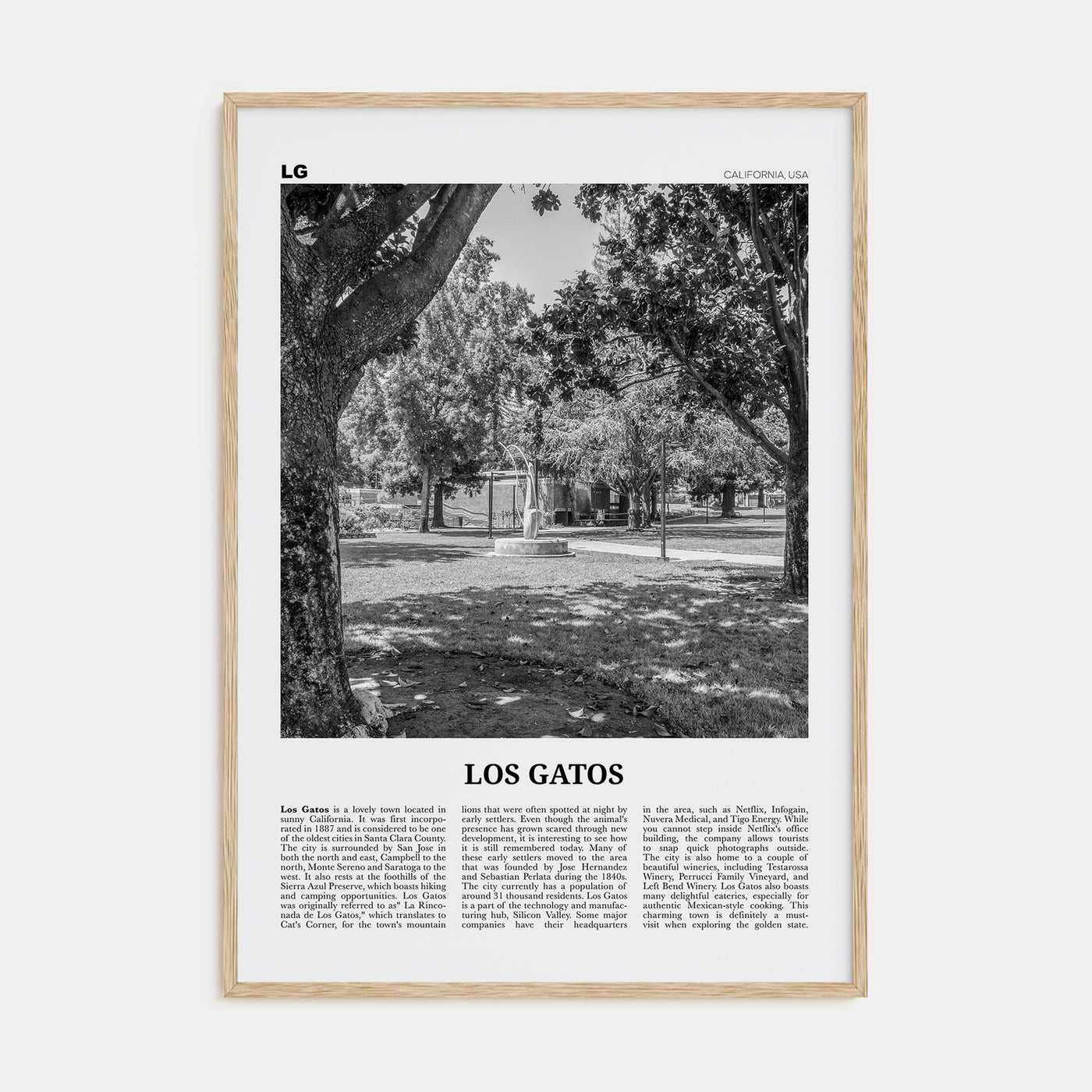 Los Gatos Travel B&W Poster