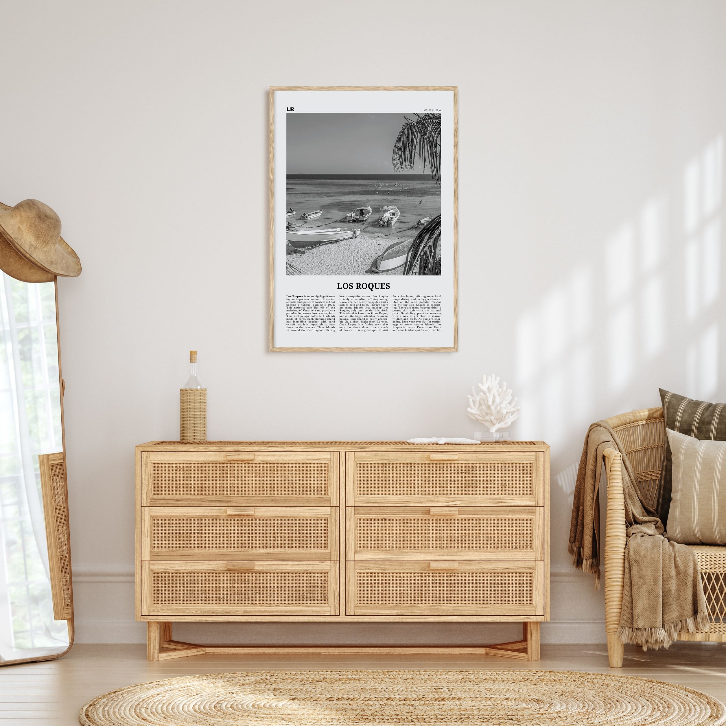 Los Roques Travel B&W Poster