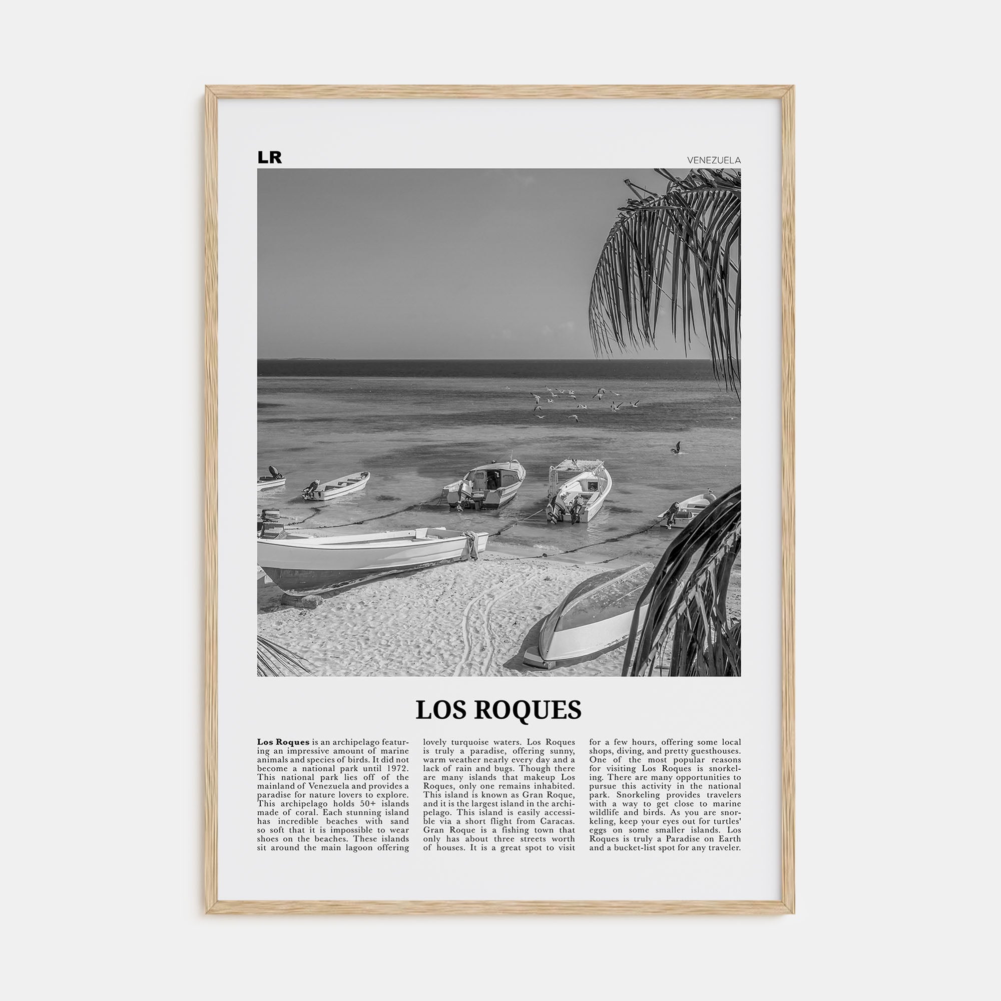Los Roques Travel B&W Poster