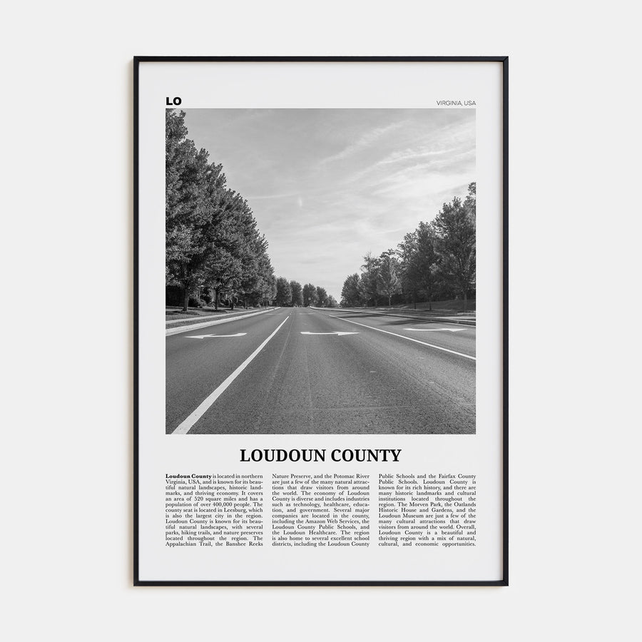 Loudoun County Travel B&W Poster