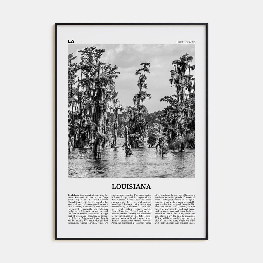 Louisiana Travel B&W No 1 Poster