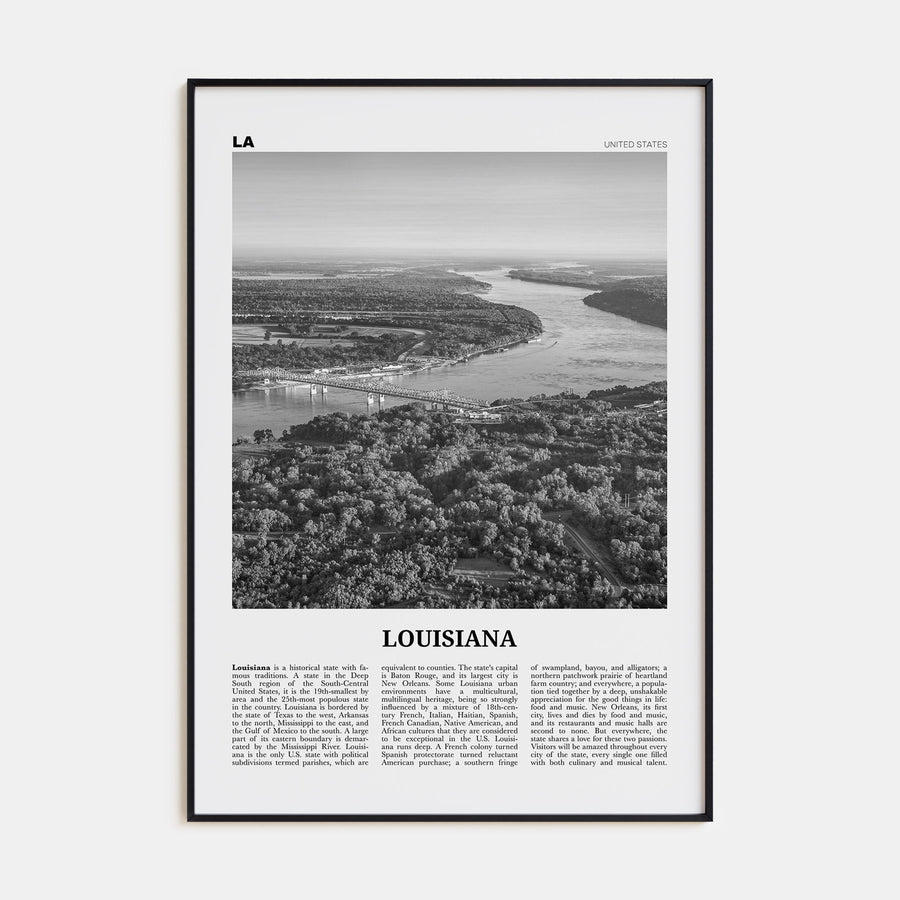 Louisiana Travel B&W No 2 Poster