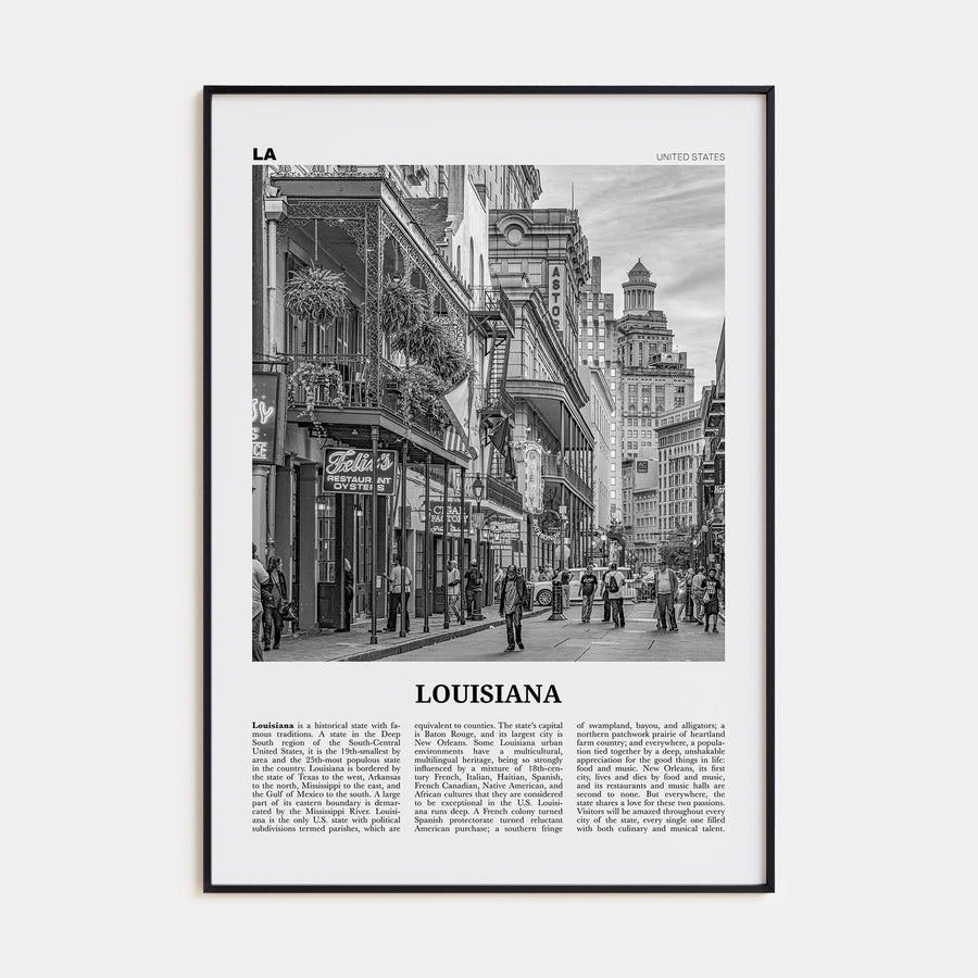 Louisiana Travel B&W No 3 Poster