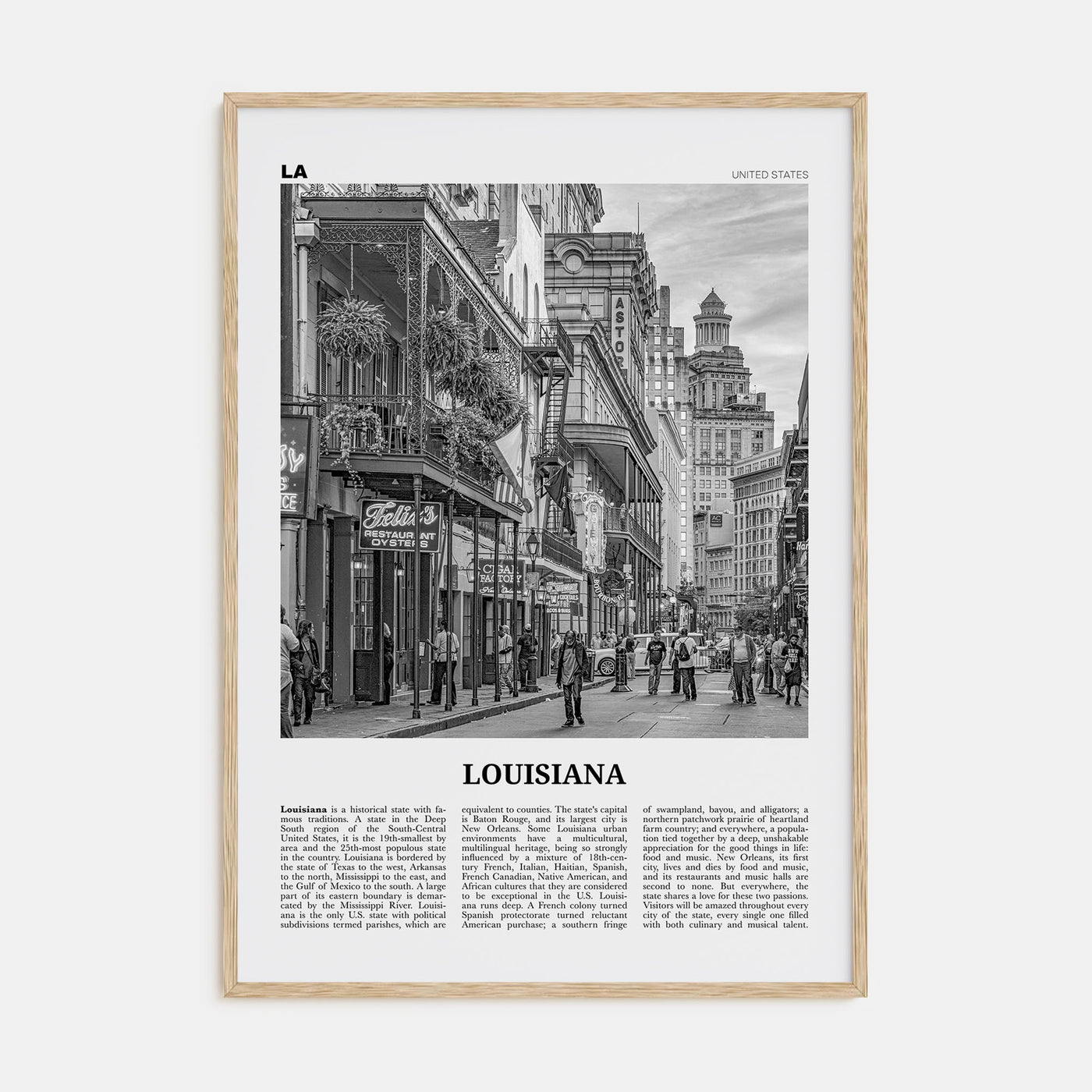 Louisiana Travel B&W No 3 Poster