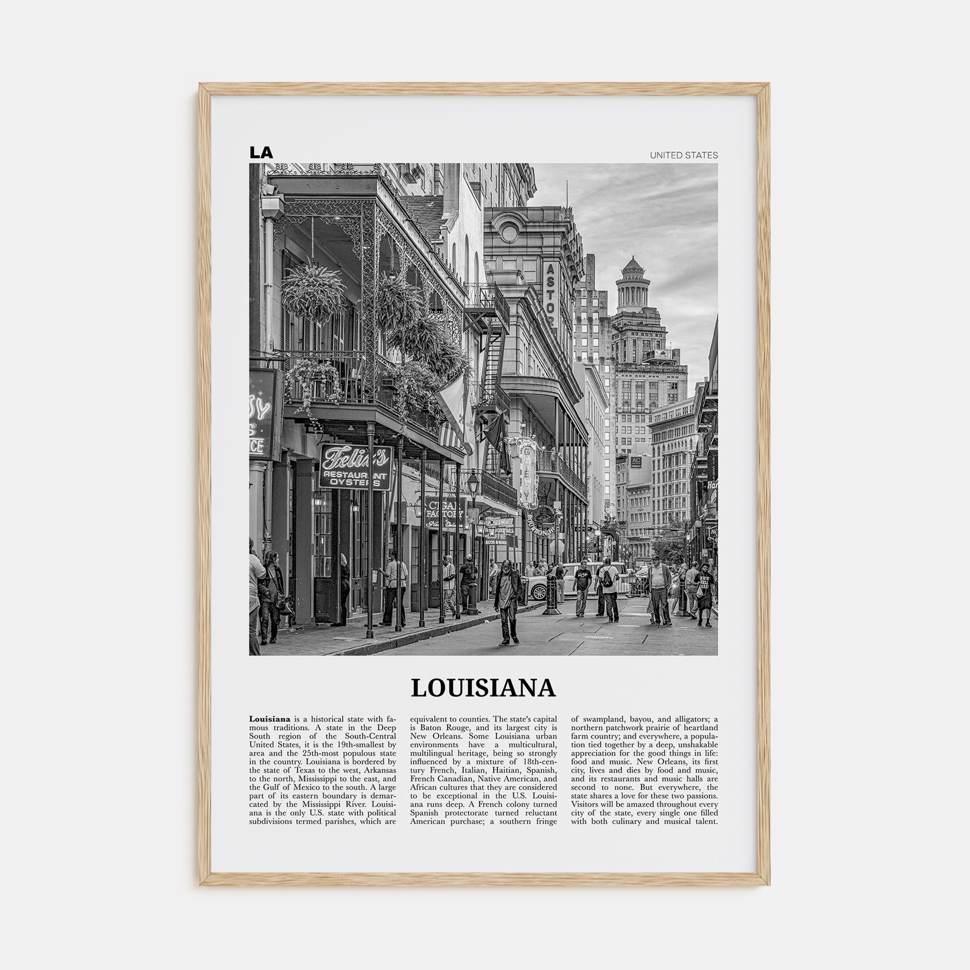 Louisiana Travel B&W No 3 Poster