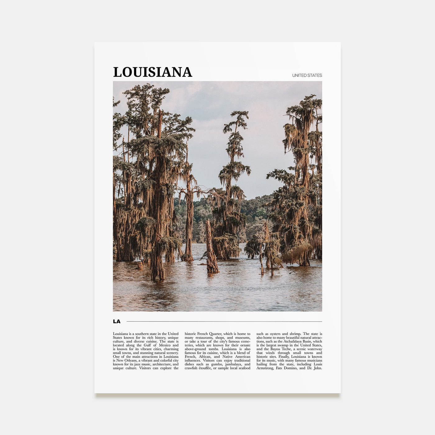 Louisiana Travel Color Poster