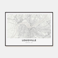 Louisville Map Landscape Poster