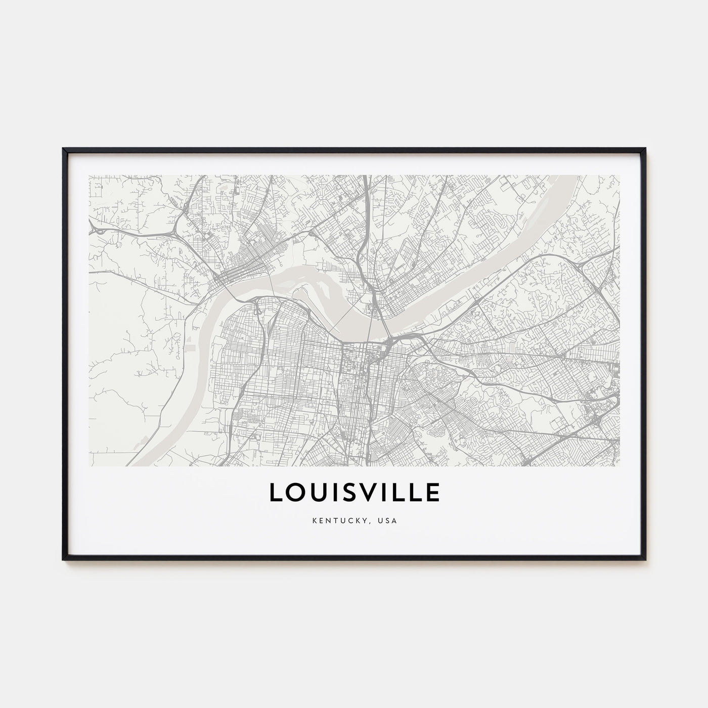 Louisville Map Landscape Poster