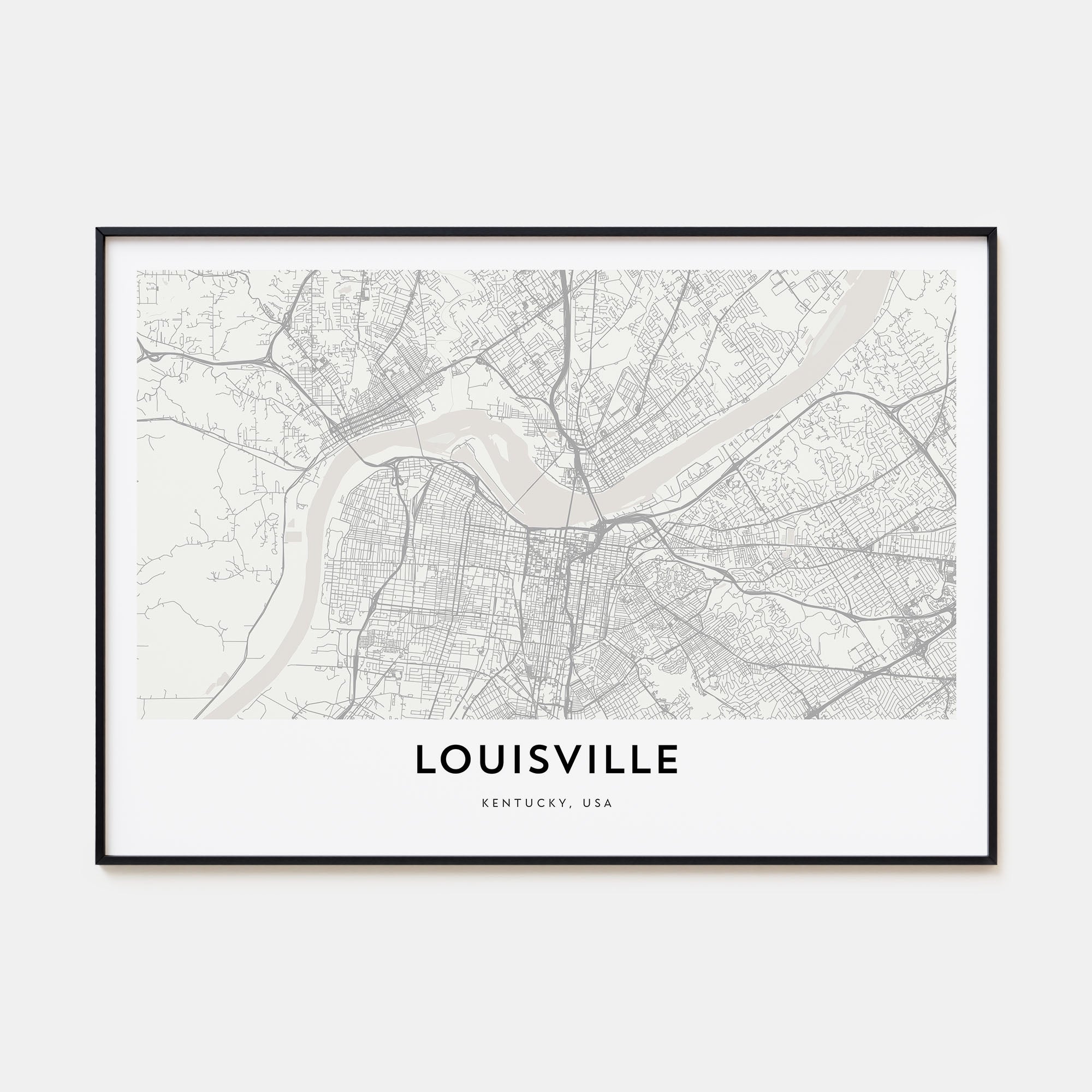 Louisville Map Landscape Poster