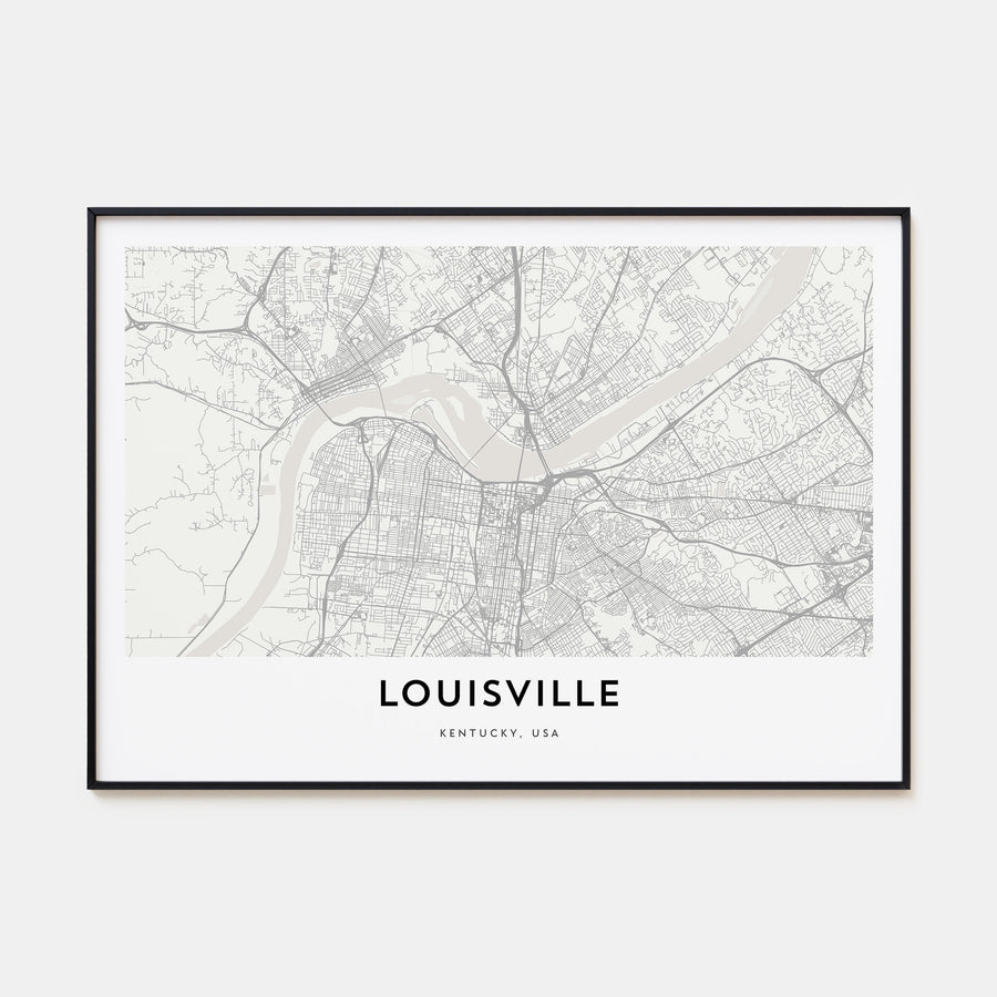 Louisville Map Landscape Poster