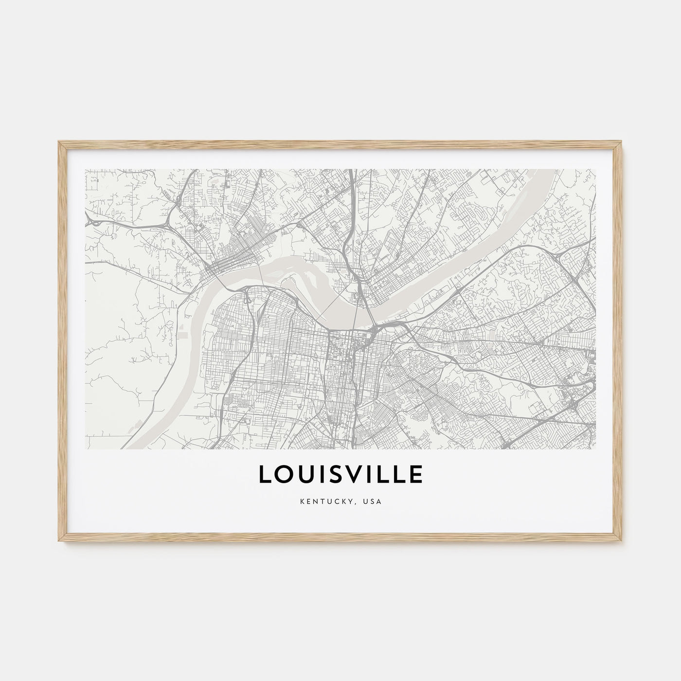 Louisville Map Landscape Poster