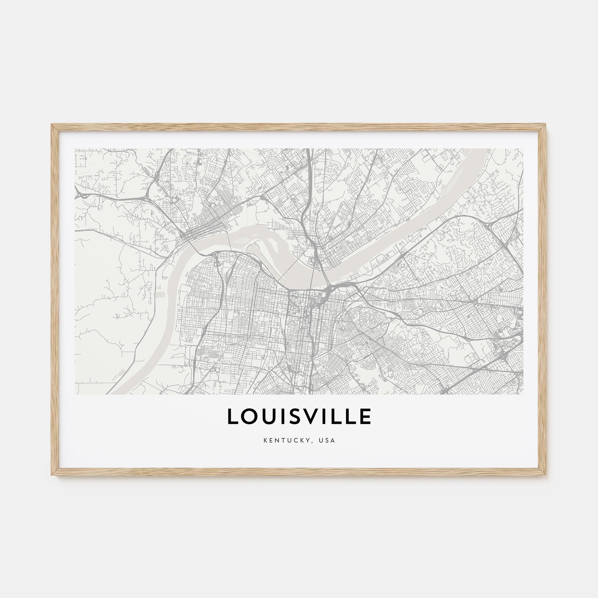 Louisville Map Landscape Poster
