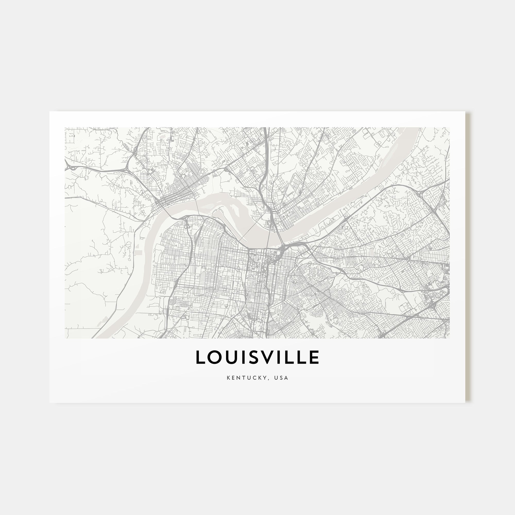 Louisville Map Landscape Poster