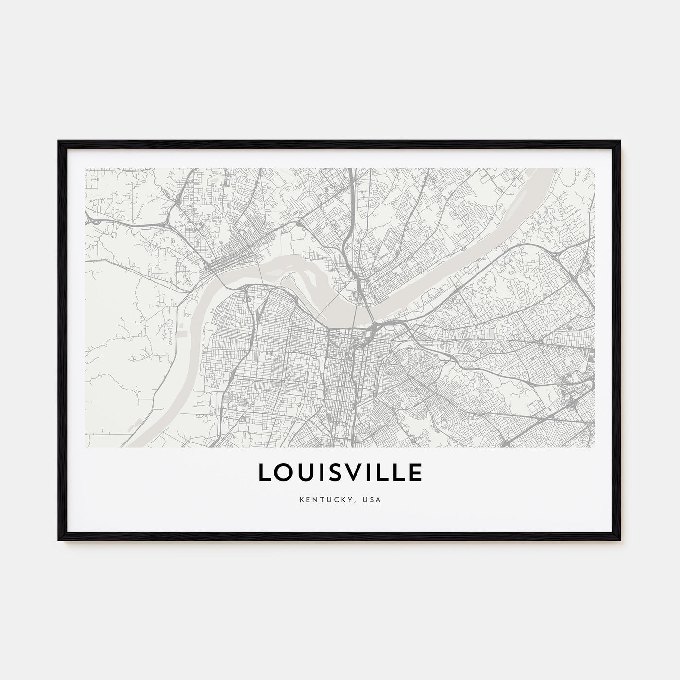 Louisville Map Landscape Poster