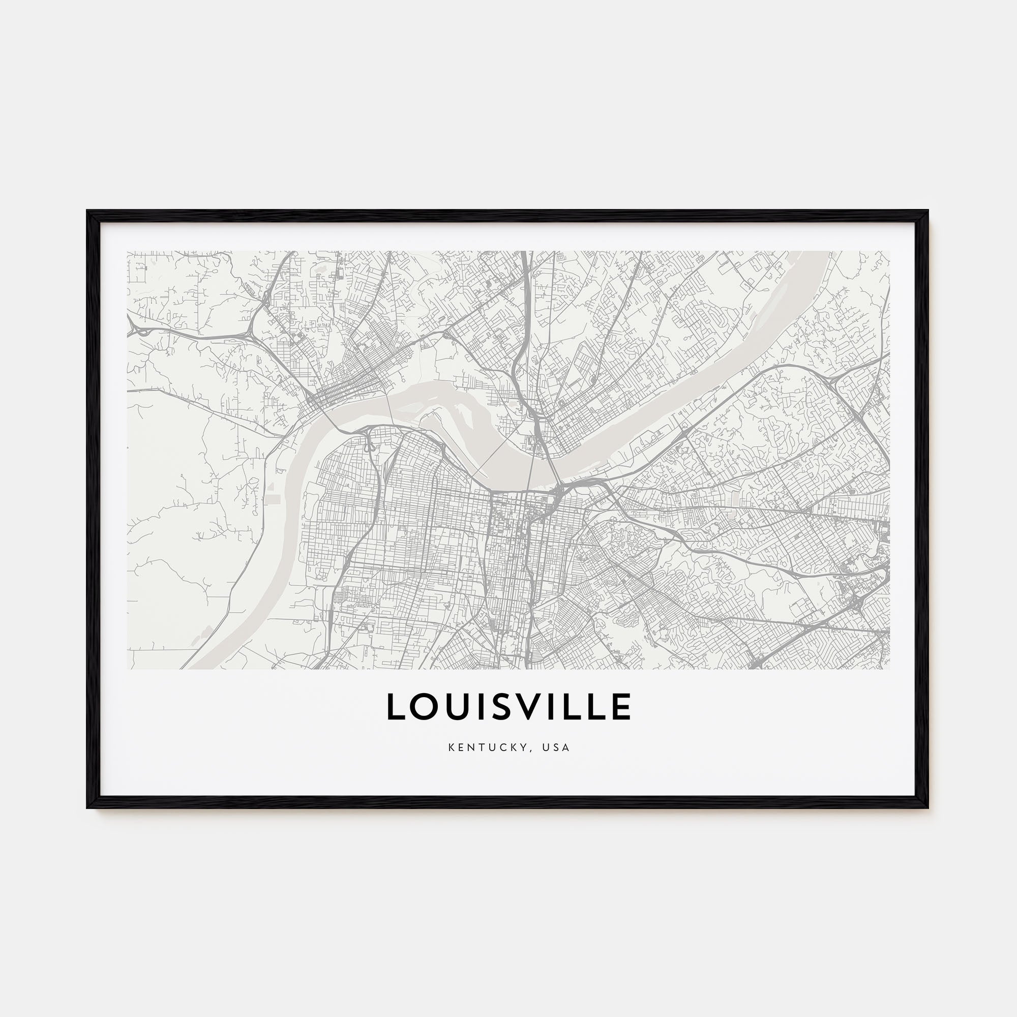 Louisville Map Landscape Poster
