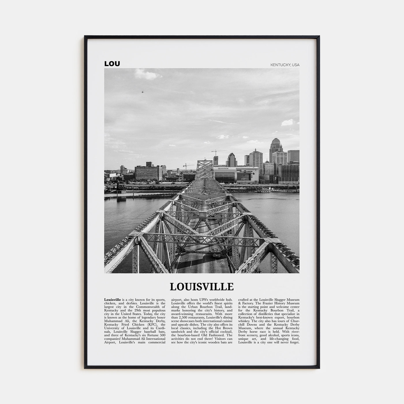 Louisville Travel B&W No 2 Poster