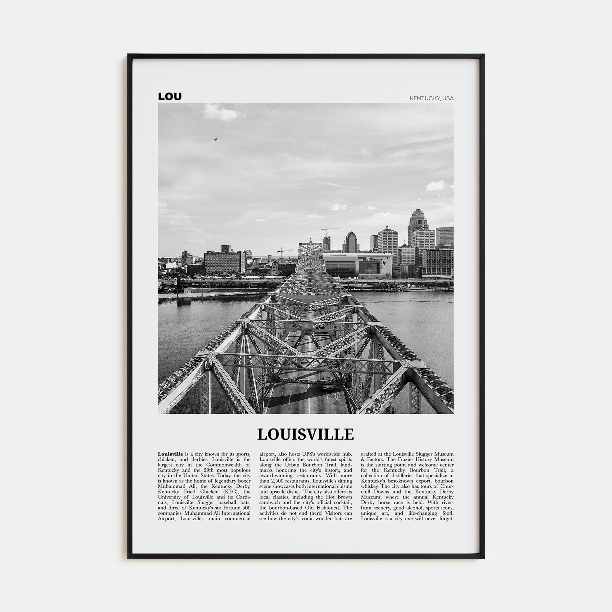 Louisville Travel B&W No 2 Poster
