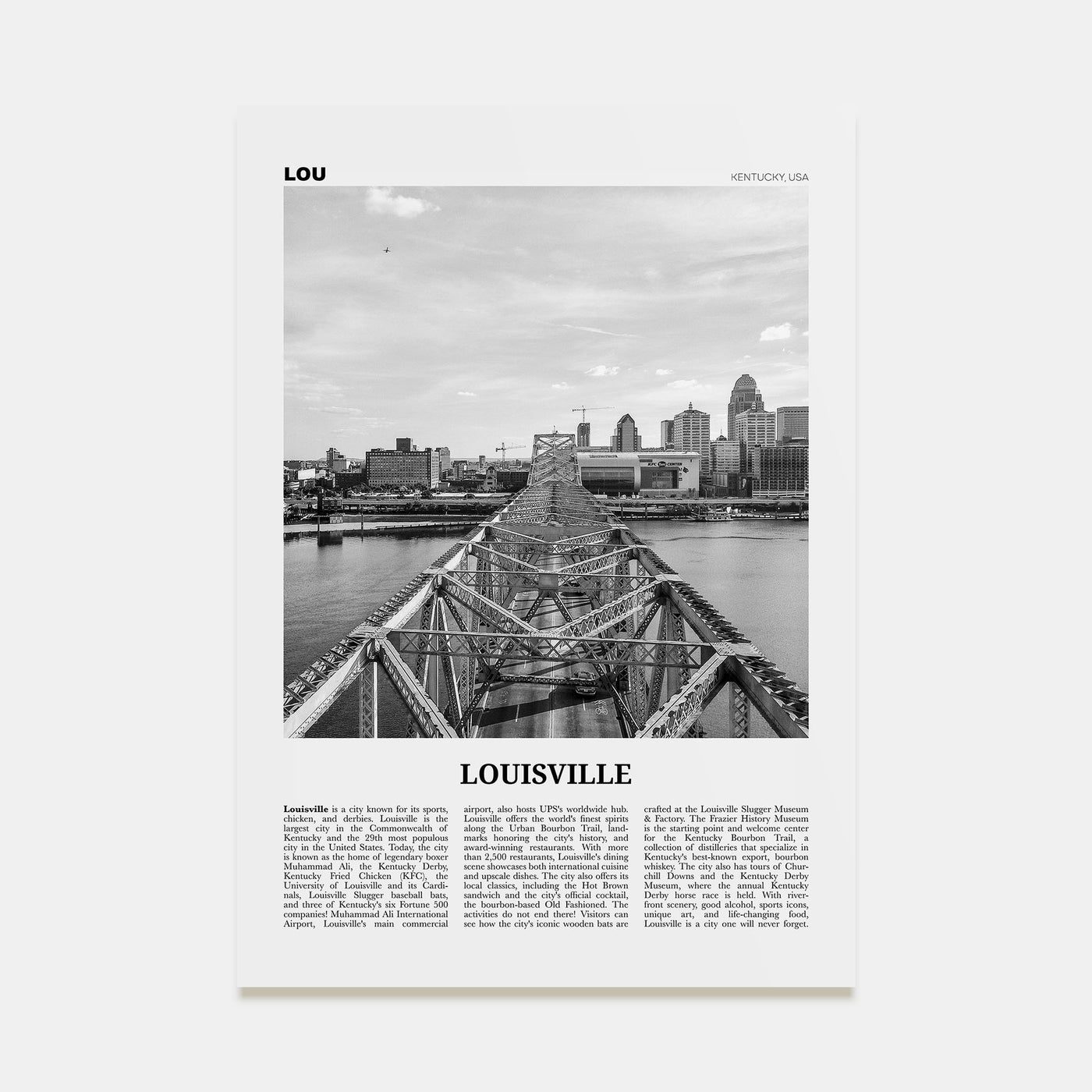 Louisville Travel B&W No 2 Poster