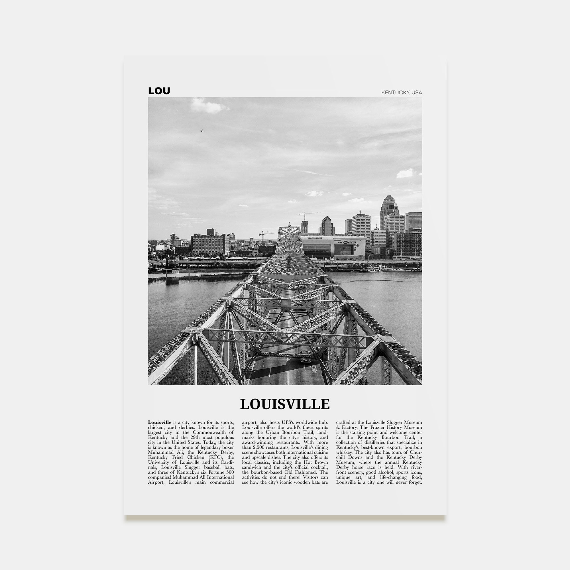 Louisville Travel B&W No 2 Poster