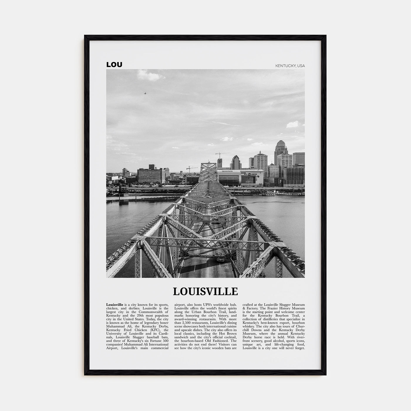 Louisville Travel B&W No 2 Poster