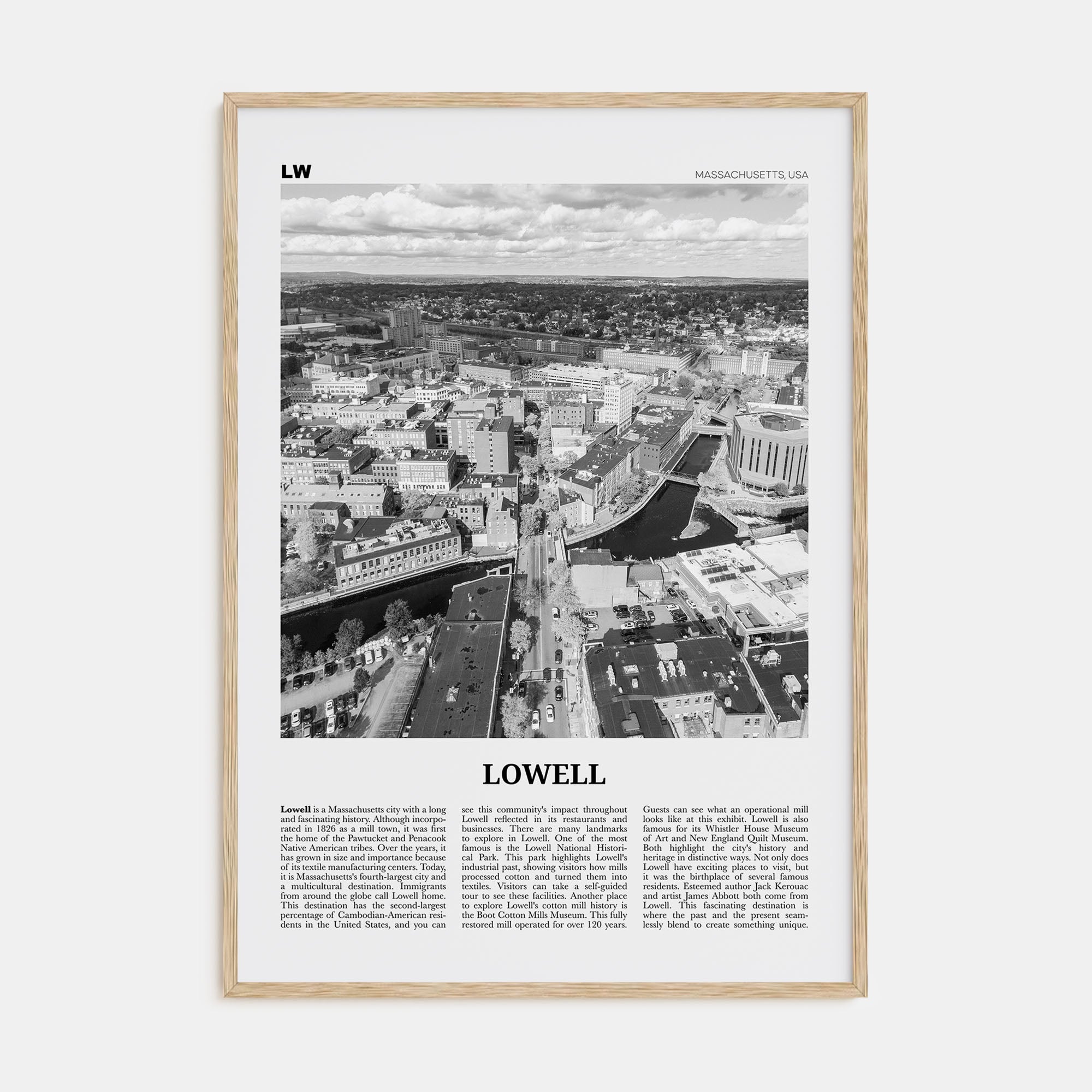 Lowell Travel B&W Poster