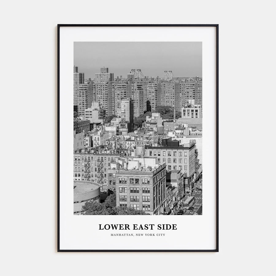 Lower East Side Portrait B&W Poster