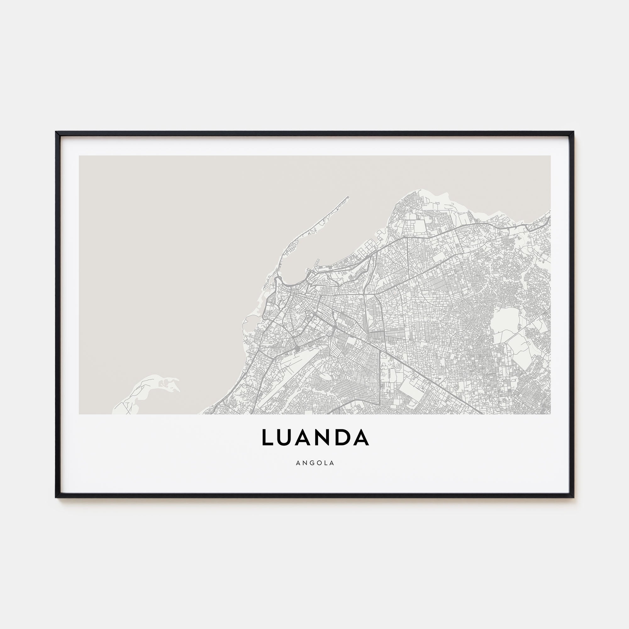 Luanda Map Landscape Poster