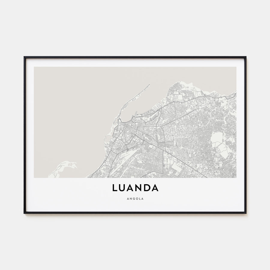 Luanda Map Landscape Poster