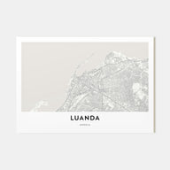 Luanda Map Landscape Poster