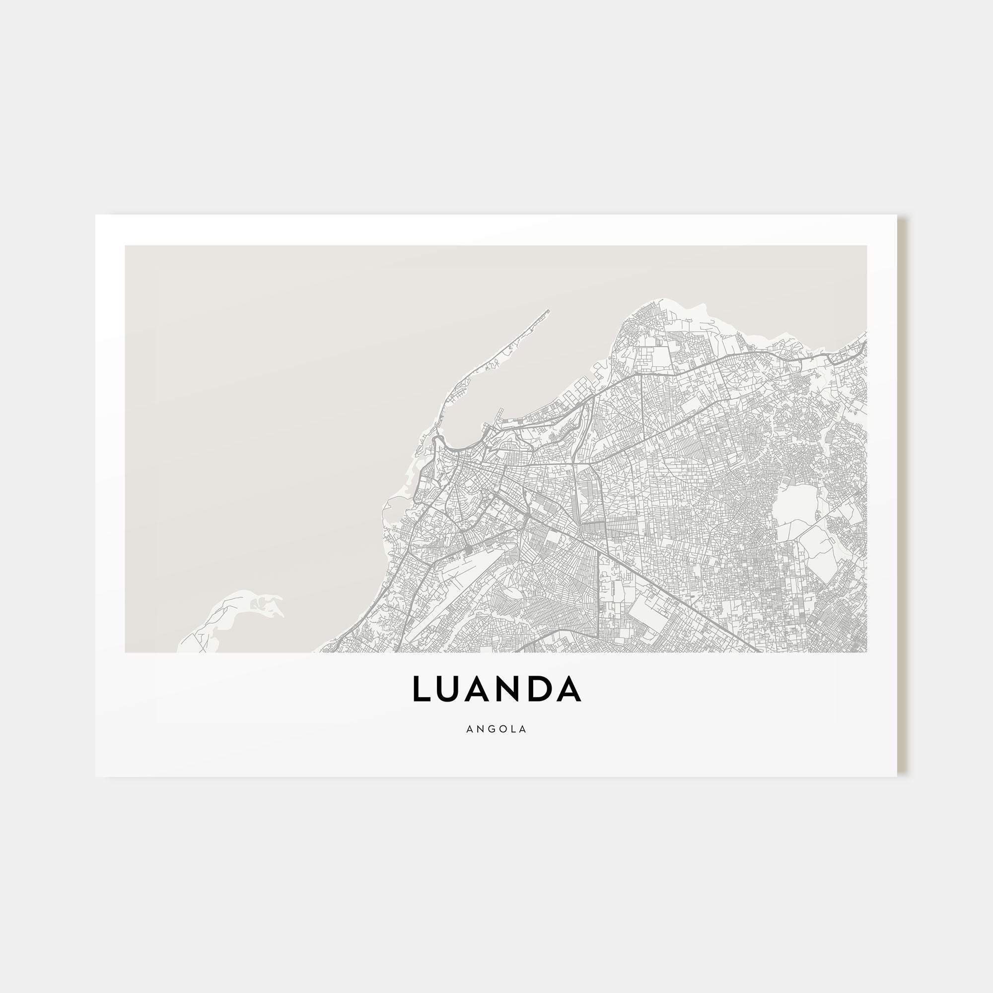 Luanda Map Landscape Poster