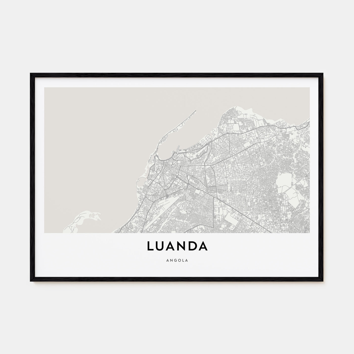 Luanda Map Landscape Poster