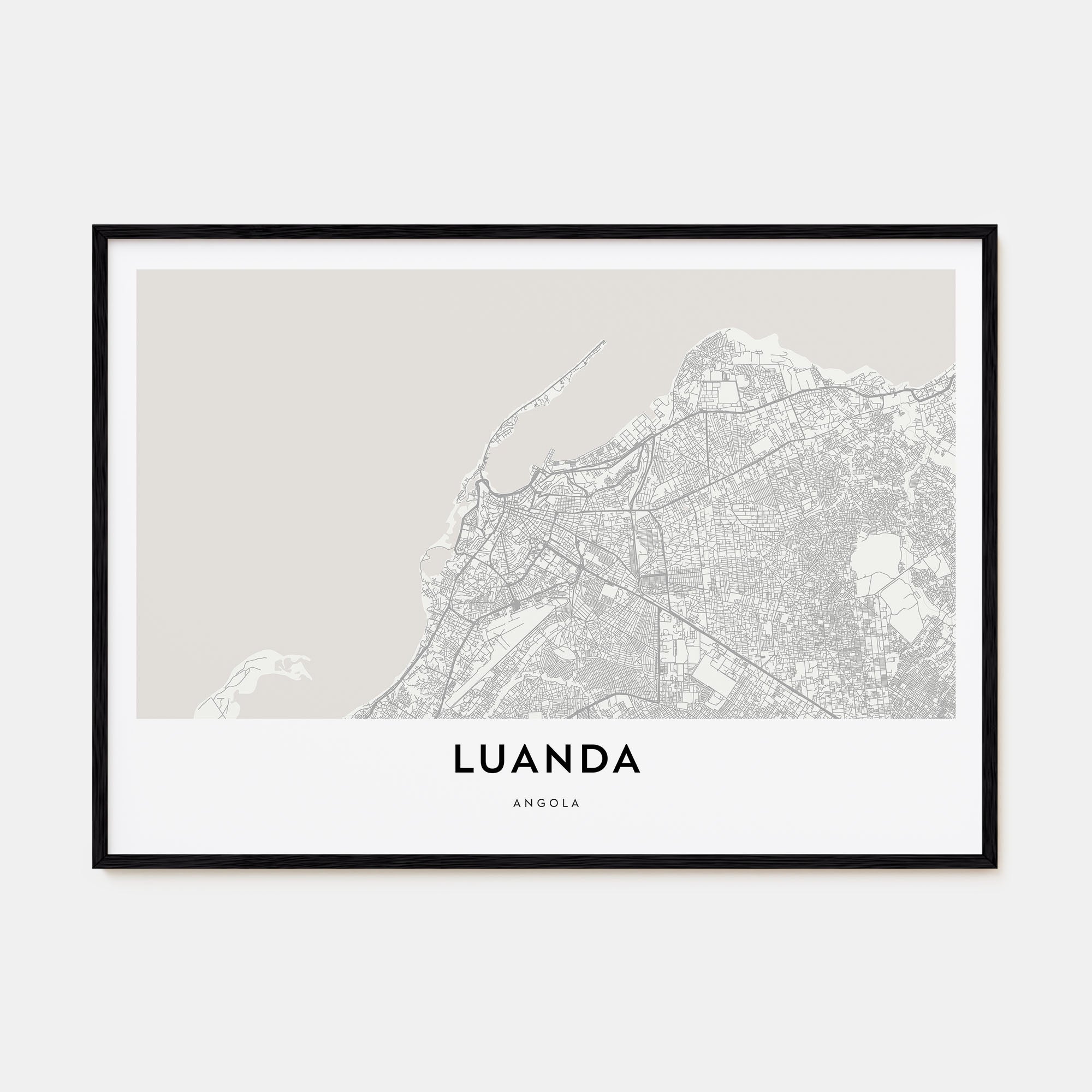 Luanda Map Landscape Poster