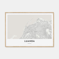 Luanda Map Landscape Poster