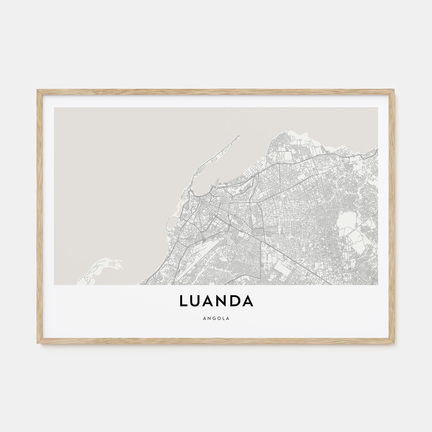 Luanda Map Landscape Poster