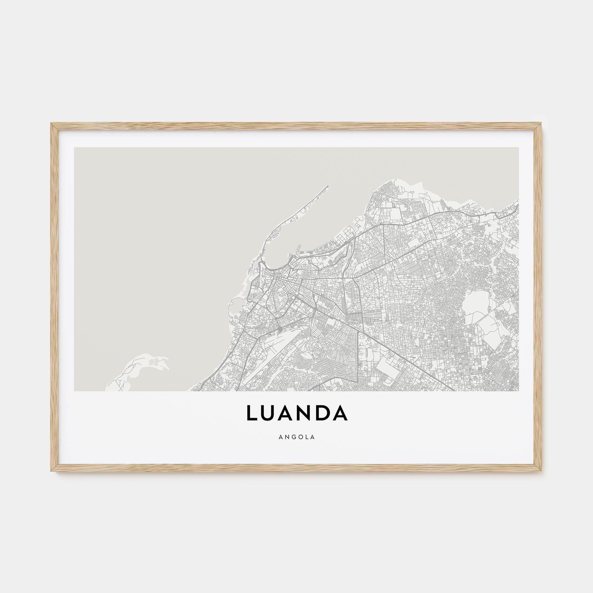 Luanda Map Landscape Poster