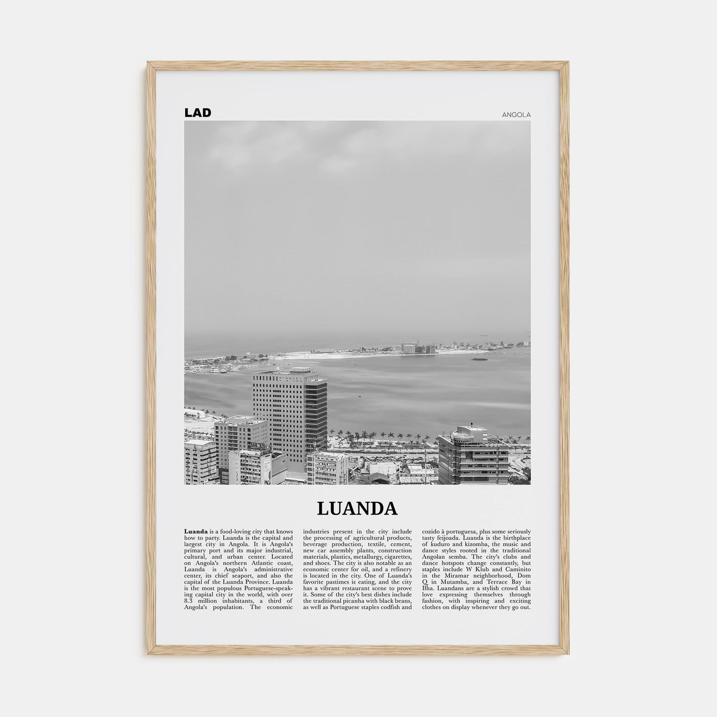 Luanda Travel B&W Poster