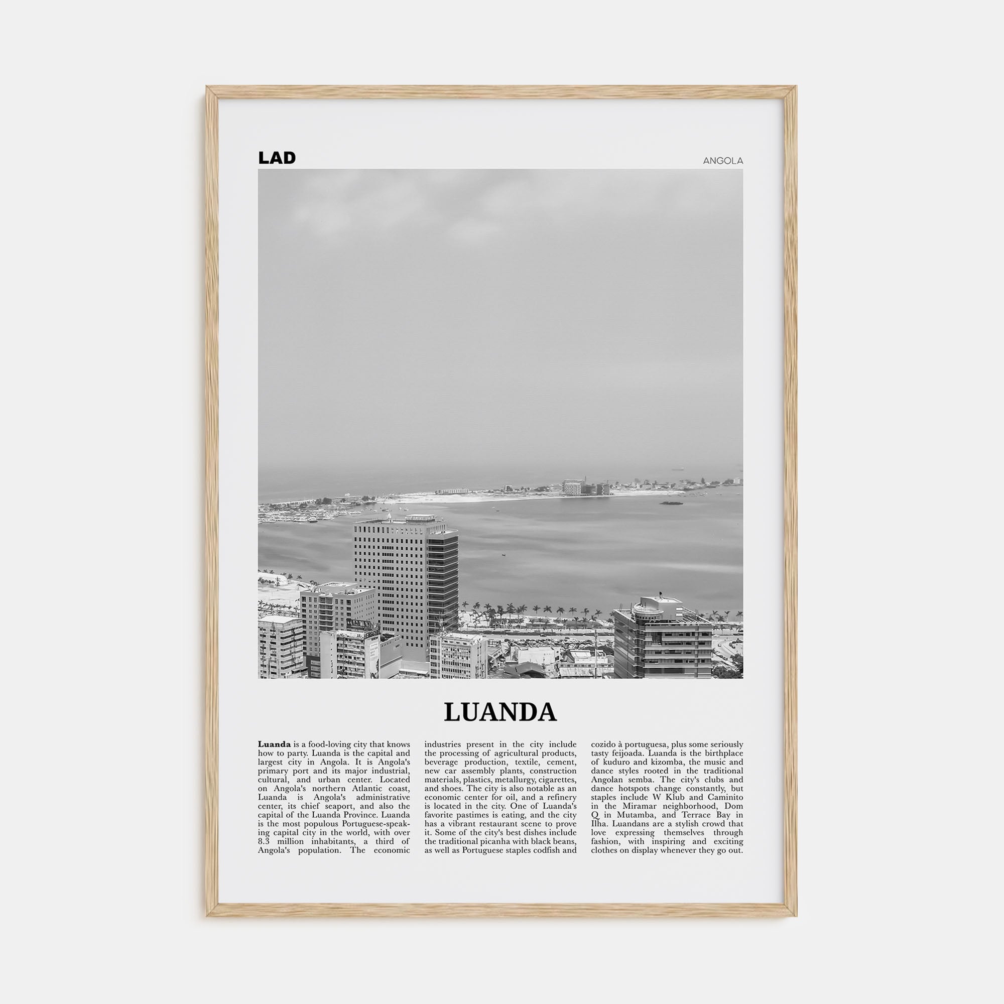 Luanda Travel B&W Poster