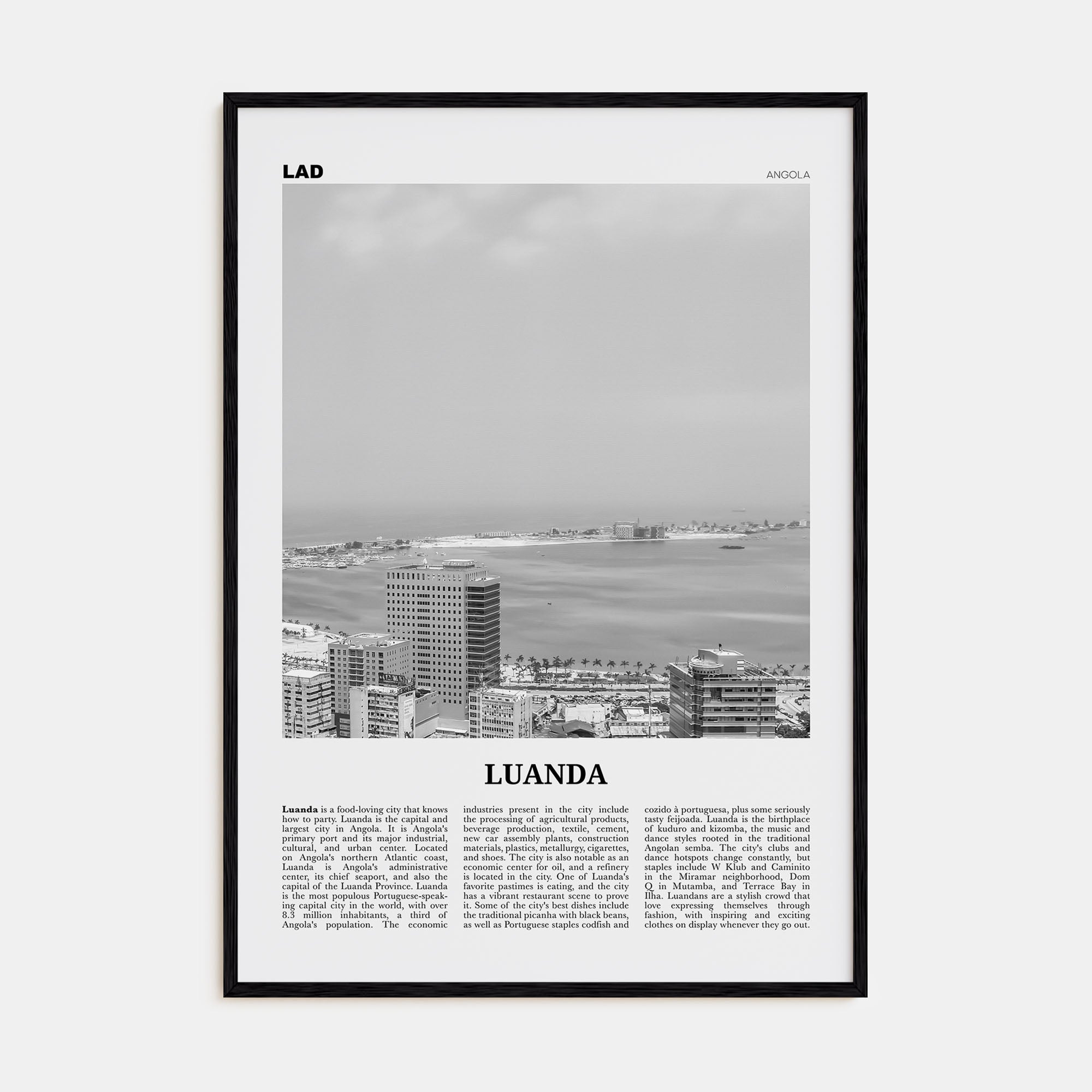 Luanda Travel B&W Poster
